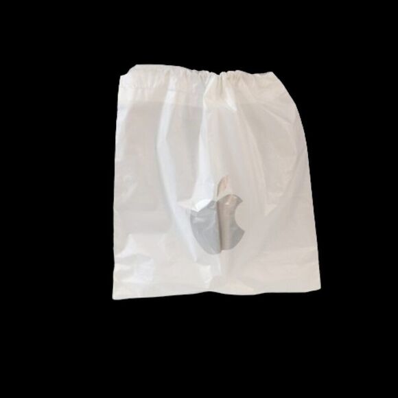 Genuine Apple Silver Logo Store Plastic Drawstring Bag - Picture 2 of 4